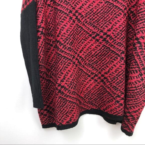 Joseph A Plaid Turtleneck Sweater Red Black Women's Size Medium NWT - Picture 3 of 10